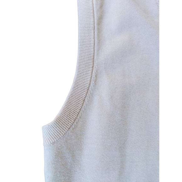 Men's V-Neck Sweater Vest - Cream - Picture 3 of 6